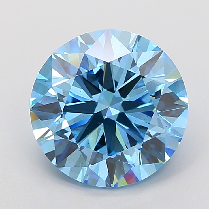 6.01ct Round Fancy Vivid Blue VS2 IGI