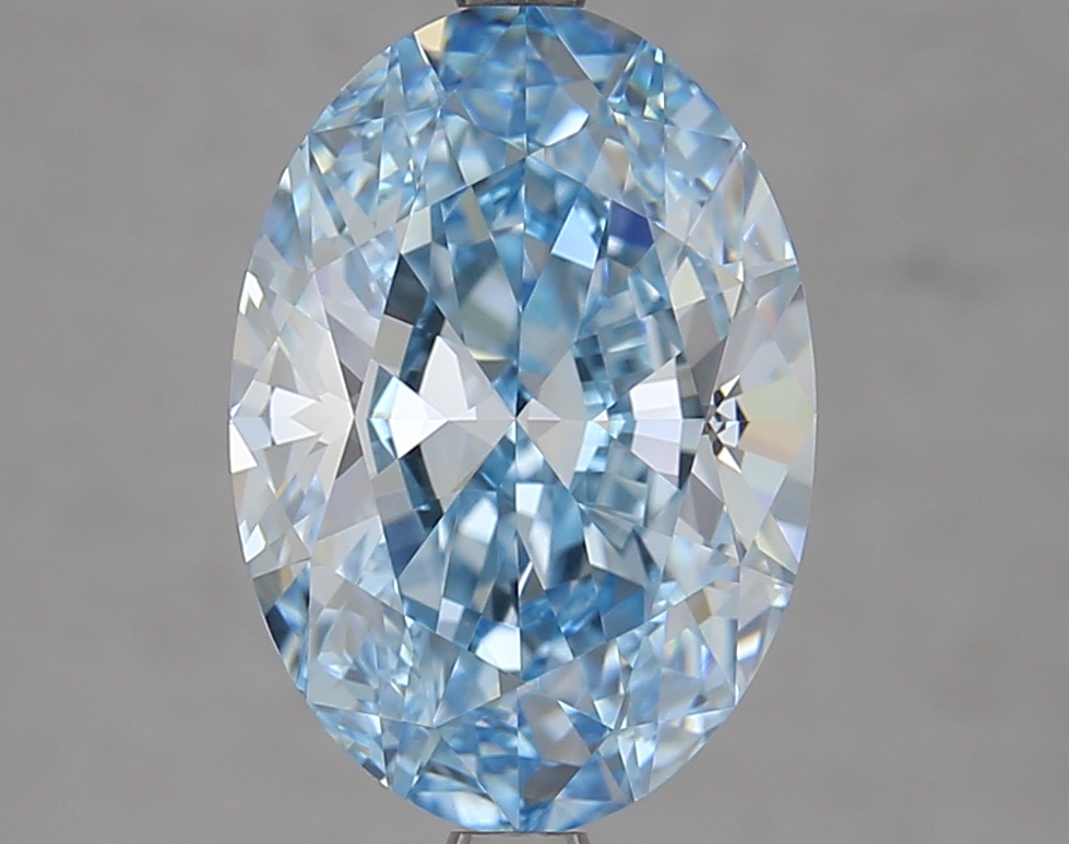 4.09ct Oval Fancy Intense Blue VVS2 IGI