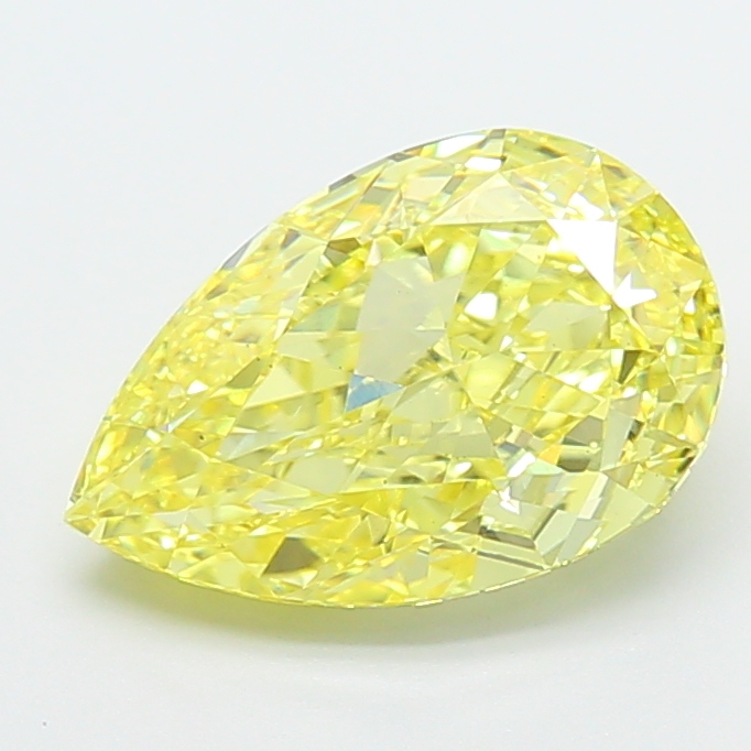 3ct Pear Fancy Vivid Yellow VS2 IGI