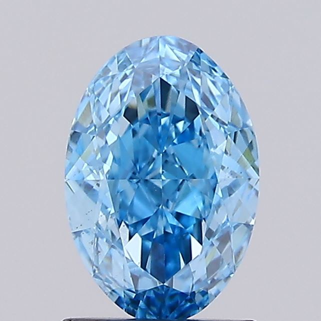 1.63ct Oval Fancy Vivid Blue VS2 IGI