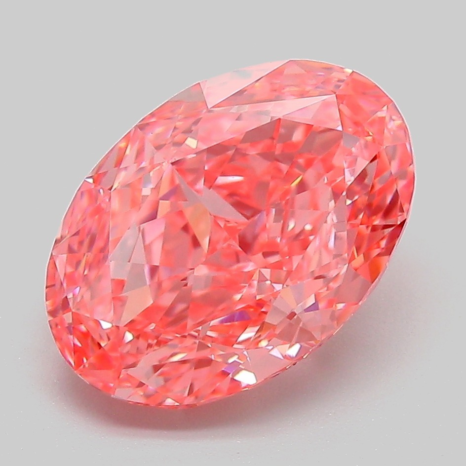 4.06ct Oval Fancy Vivid Pink VS1 IGI
