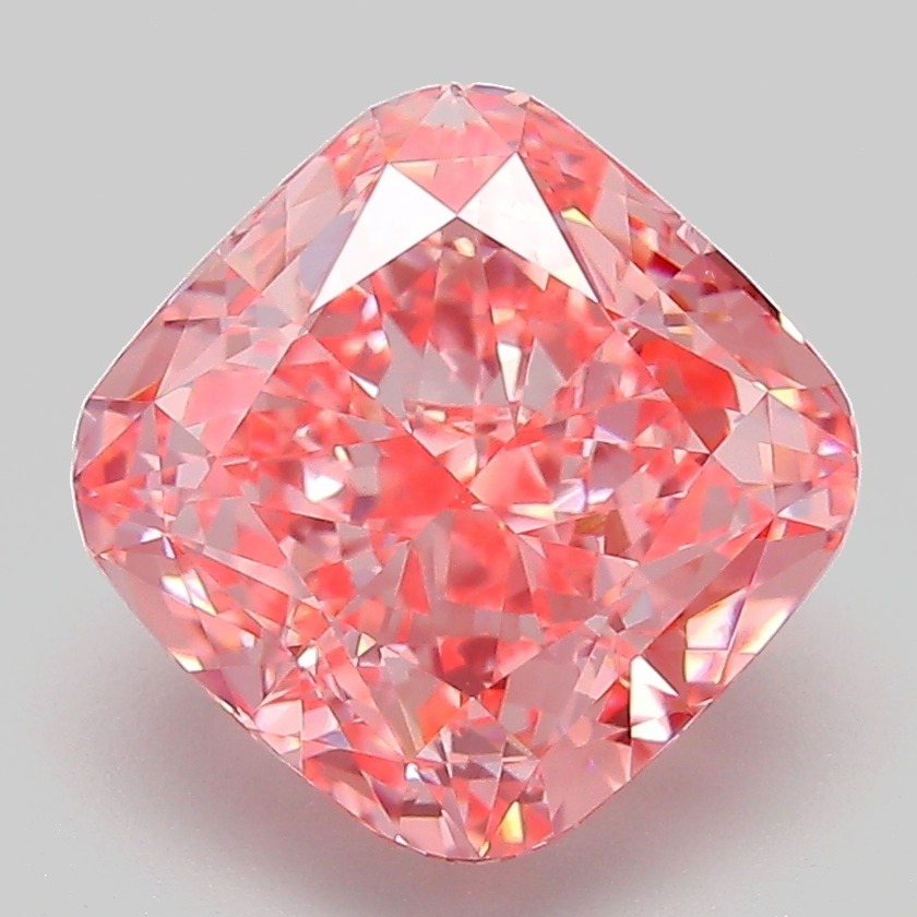 4.13ct Cushion Modified Fancy Vivid Pink VVS2 IGI