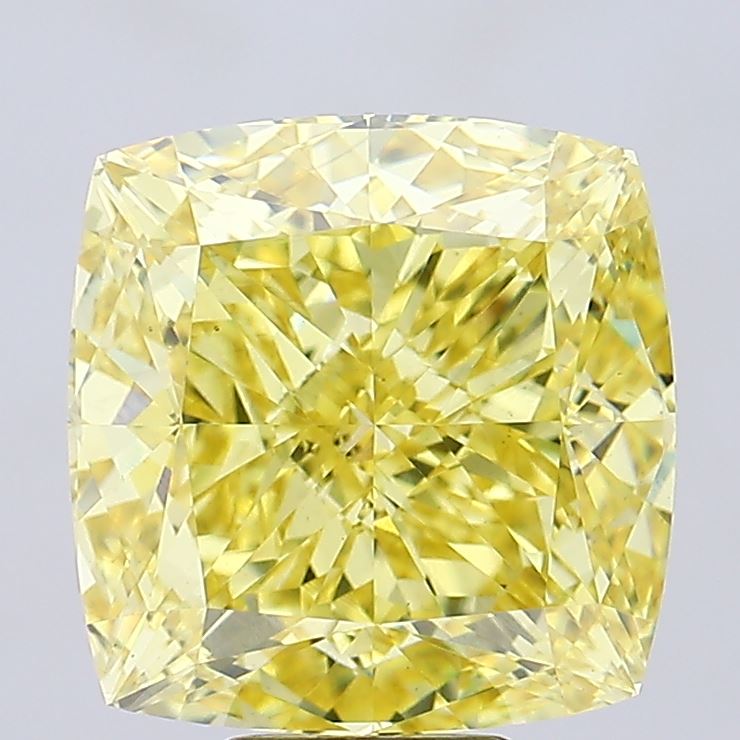 11.53ct Cushion Modified Fancy Intense Yellow VS1 IGI