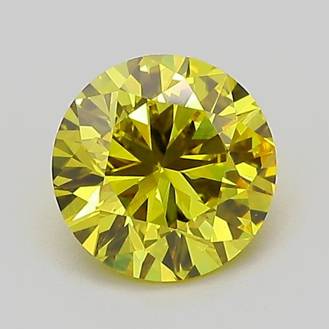 1.01ct Round Fancy Vivid Yellow VVS2 IGI