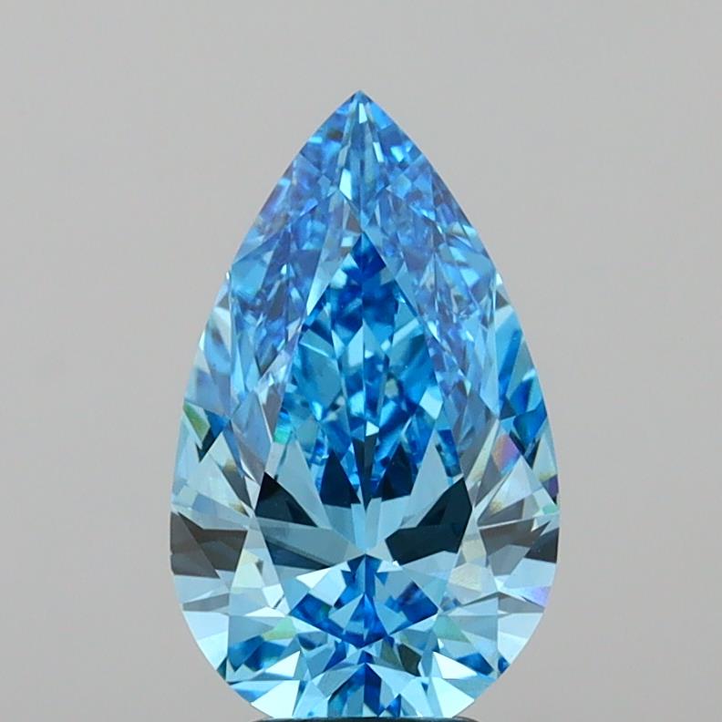 Pear 4.02ct Fancy Vivid Blue VS1