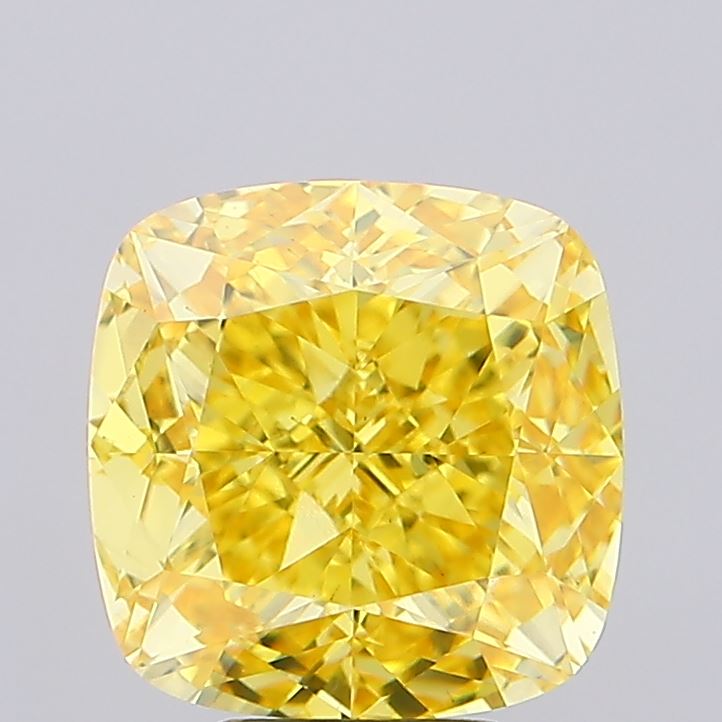 7.03ct Cushion Modified Fancy Vivid Yellow VS1 IGI