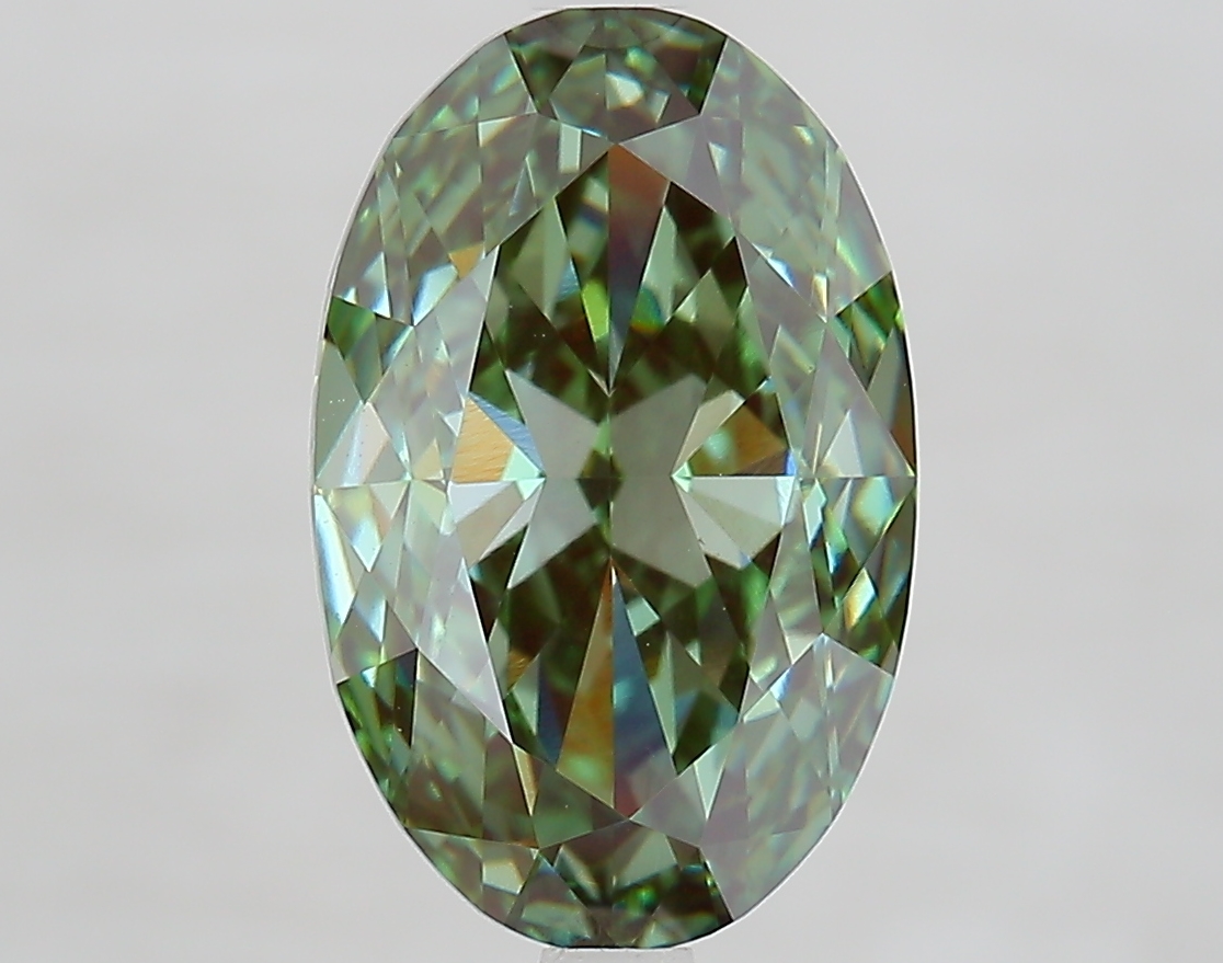 Oval 4.53ct Fancy Vivid Green VVS2