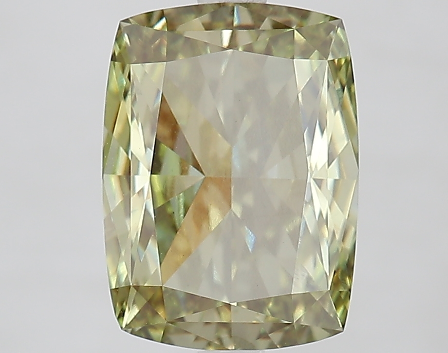 Cushion 4.09ct Fancy Vivid Green VS1