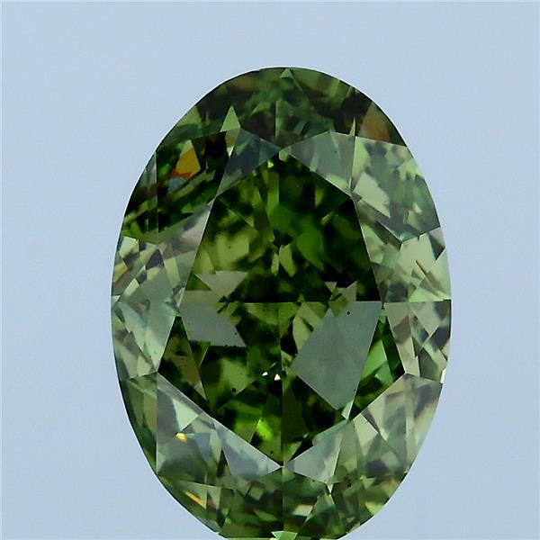 Oval 4.02ct Fancy Vivid Green VS2
