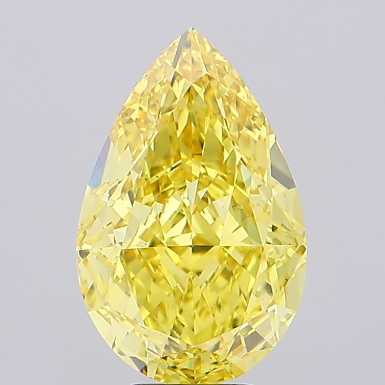 7.55ct Pear Fancy Vivid Yellow VS1 IGI