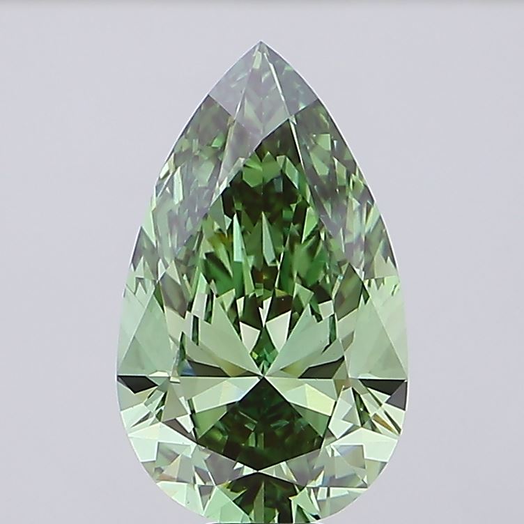 Pear 15ct Fancy Vivid Green VS1