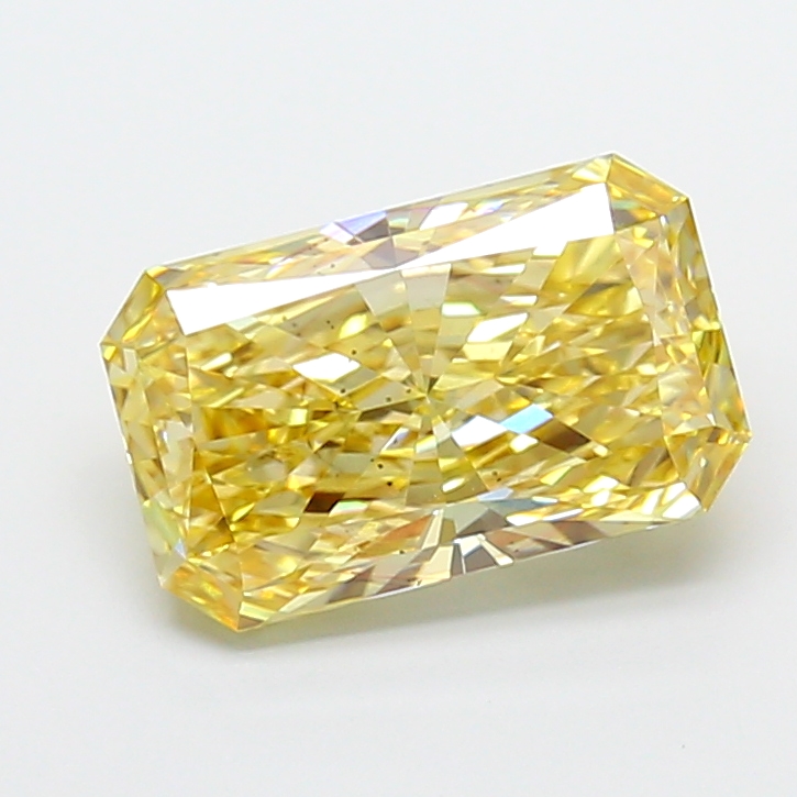 3.38ct Radiant Fancy Vivid Yellow VS2