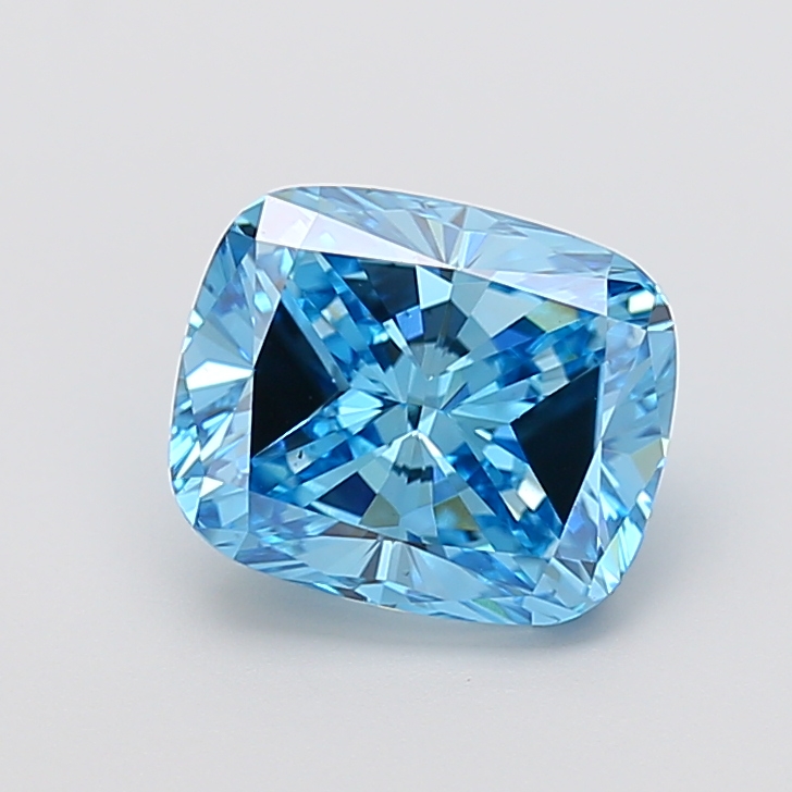 3.02ct Cushion Fancy Vivid Blue VS1 IGI