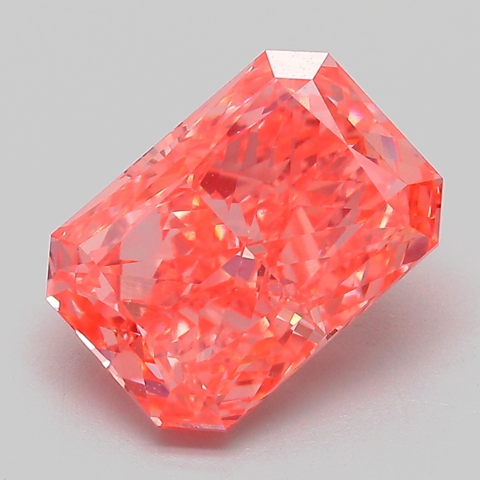 3.56ct Radiant Fancy Vivid Pink VS1 IGI