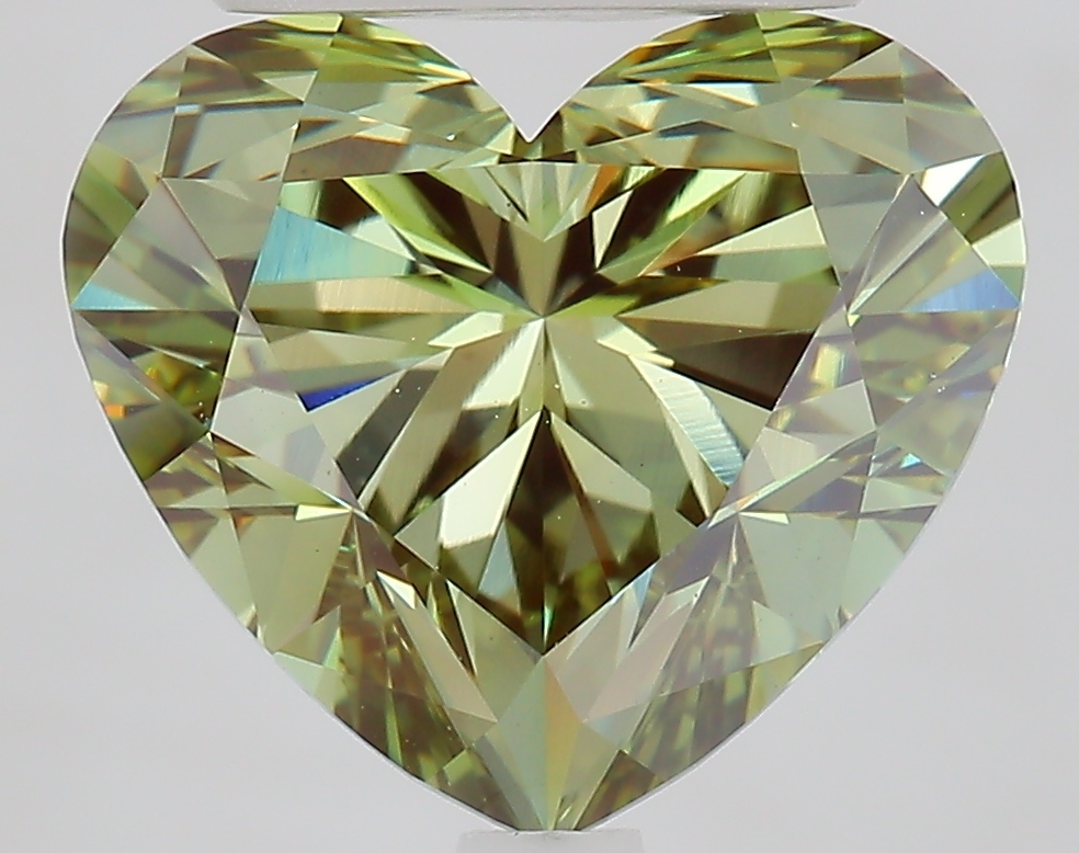 4.70ct Heart Fancy Vivid Green VS1 IGI