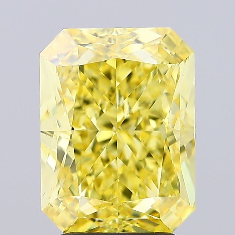 4.01ct Radiant Fancy Vivid Yellow VS2 IGI