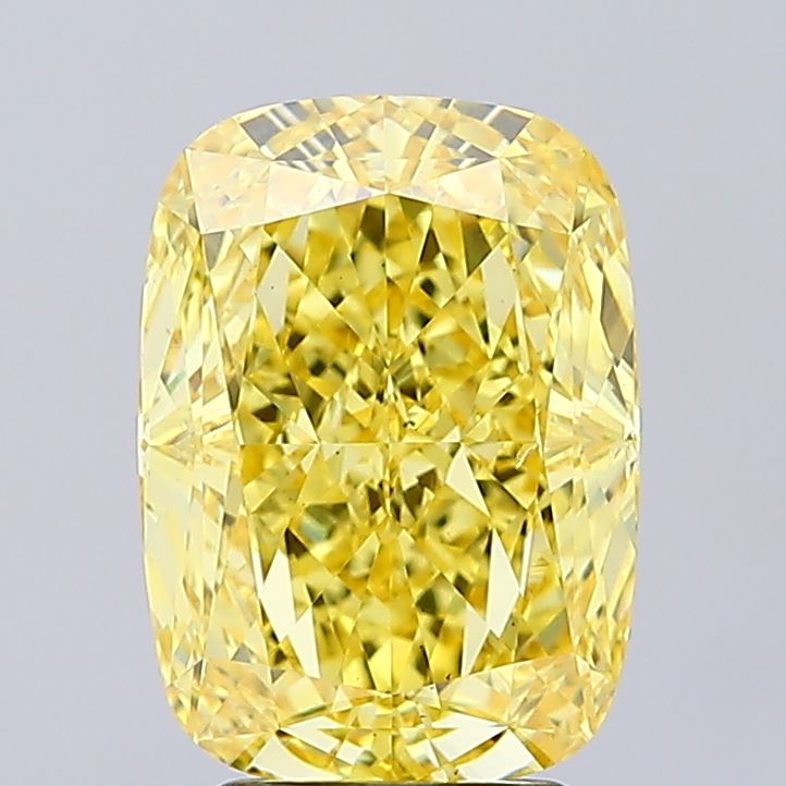 4.04ct Cushion Fancy Vivid Yellow VS2 IGI