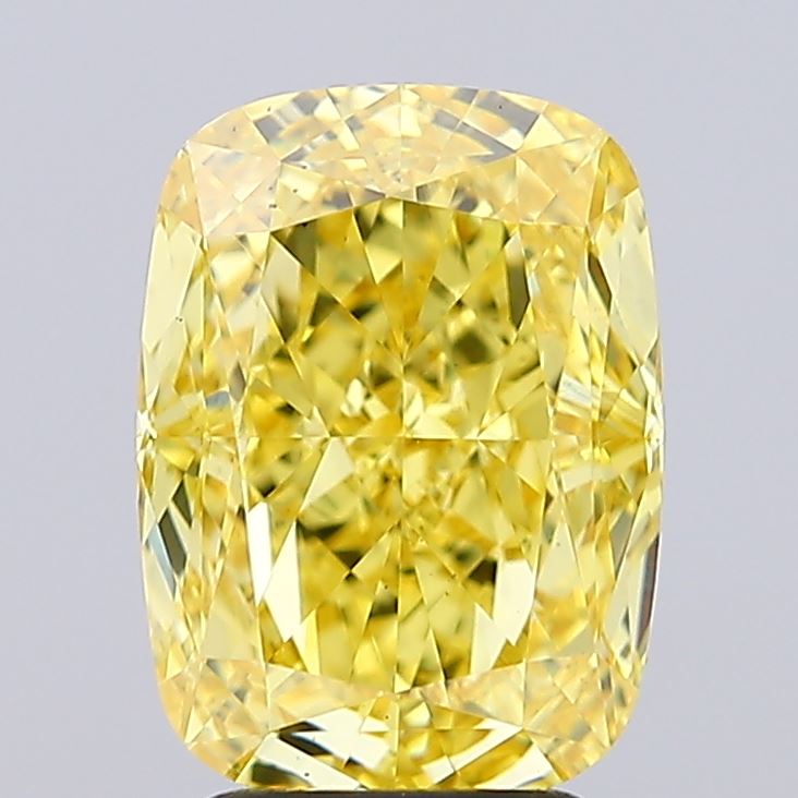 4.01ct Cushion Fancy Vivid Yellow VS1 IGI