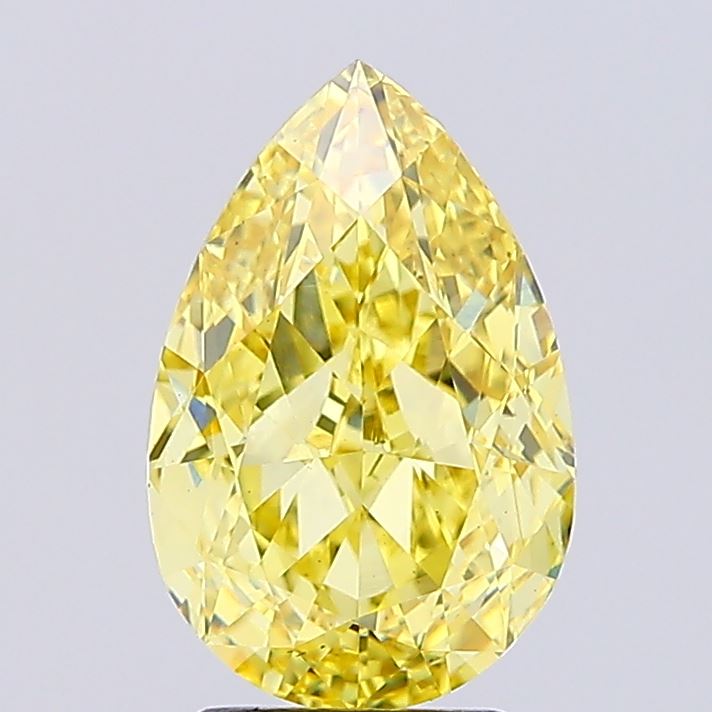 4ct Pear Fancy Vivid Yellow VS1 IGI