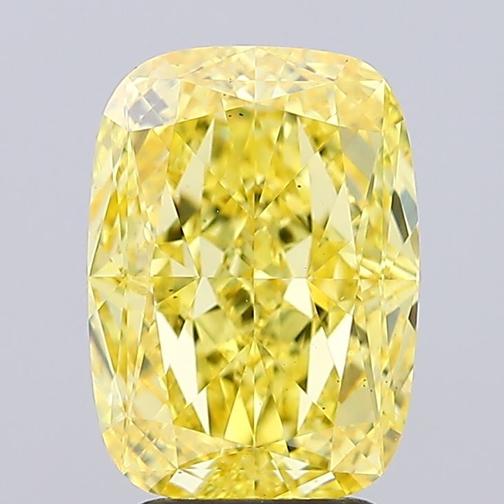 4ct Cushion Fancy Vivid Yellow VS2 IGI