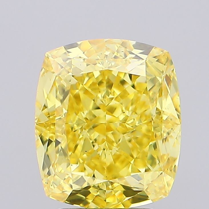 4.5ct Cushion Fancy Vivid Yellow VS1 IGI