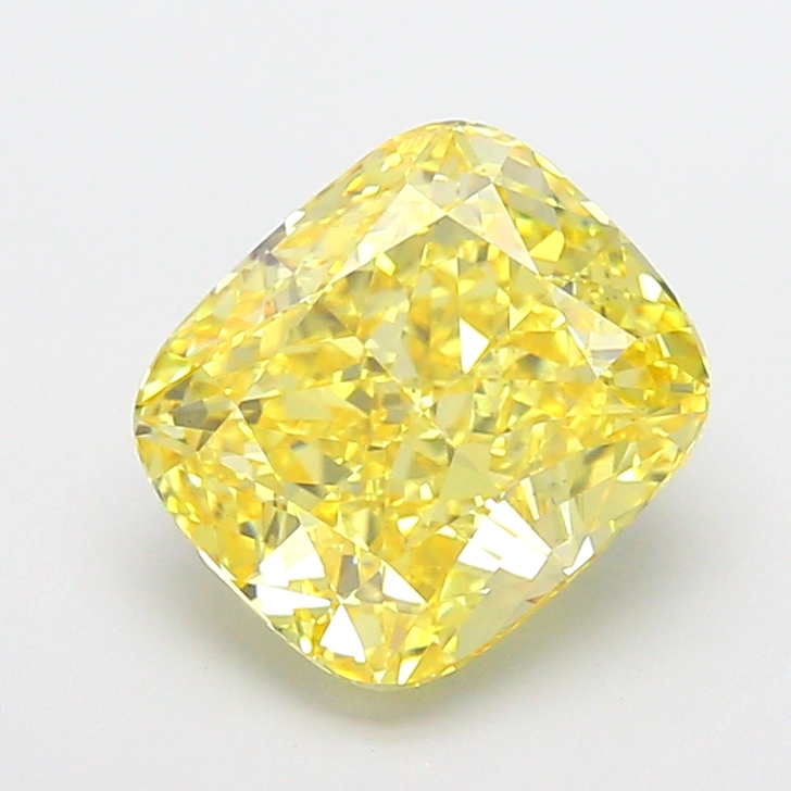 Cushion 4.02ct Fancy Vivid Yellow VVS2