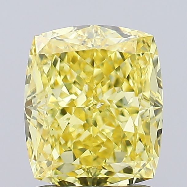 1.51ct Cushion Fancy Vivid Yellow VS2 IGI