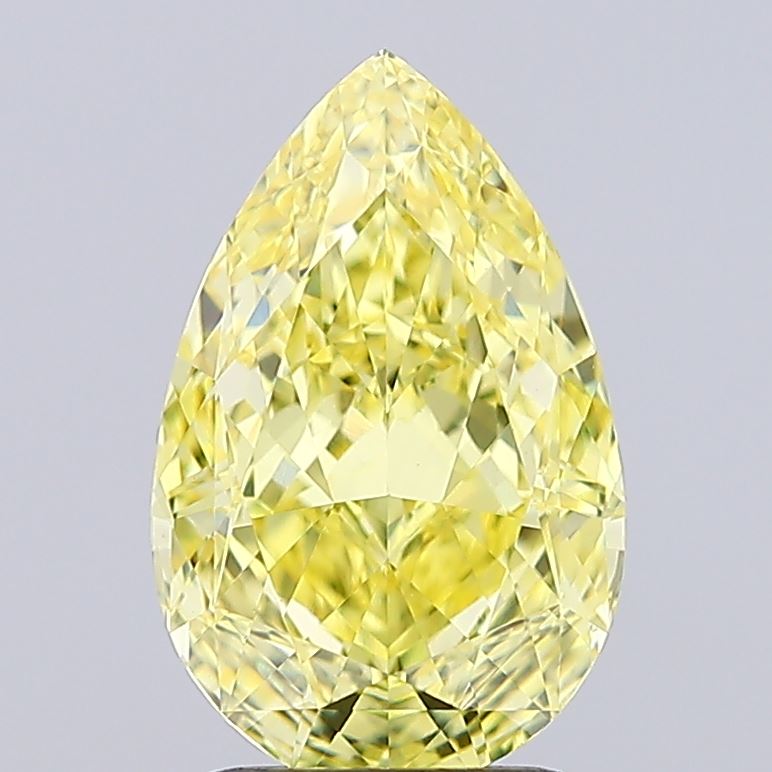 2.6ct Pear Fancy Intense Yellow VVS2 IGI