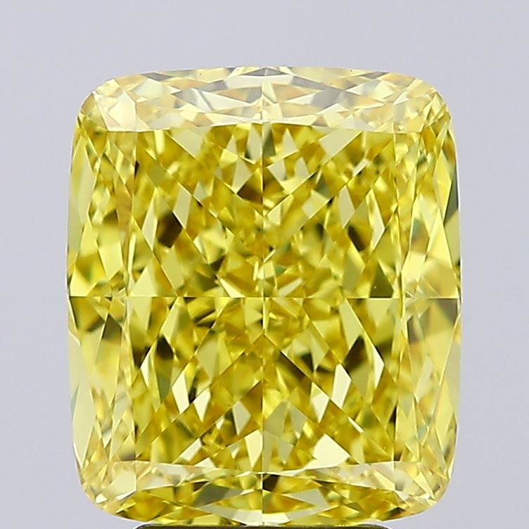 4.12ct Cushion Fancy Vivid Yellow VVS2 IGI