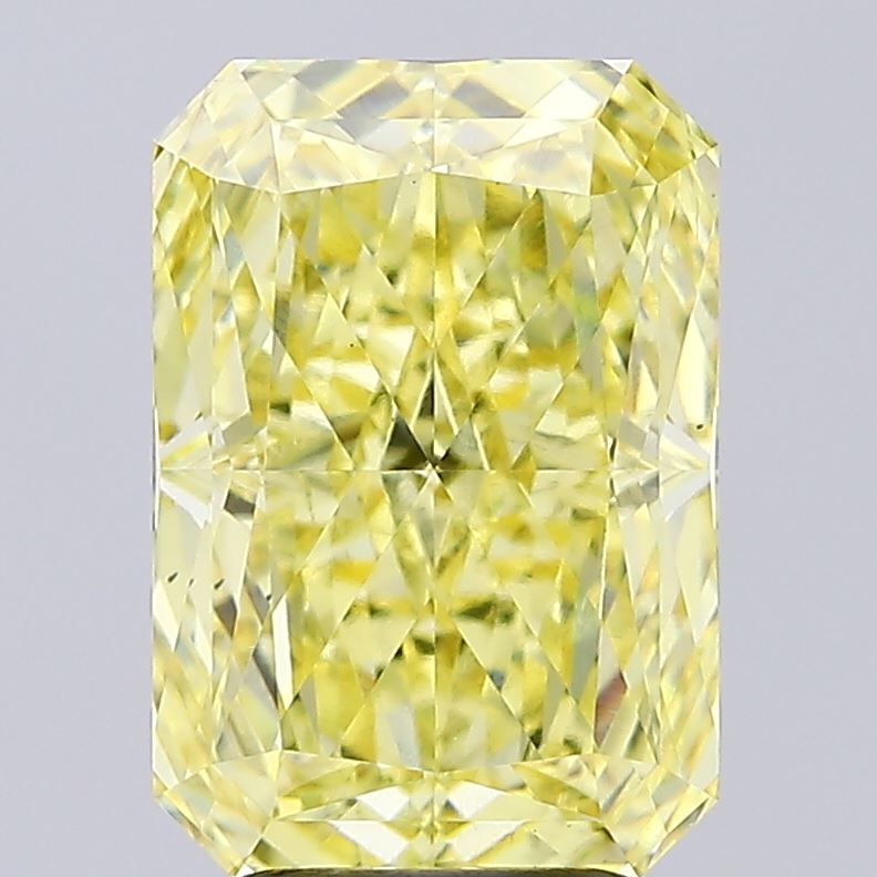3.67ct Radiant Fancy Intense Yellow VS2 IGI