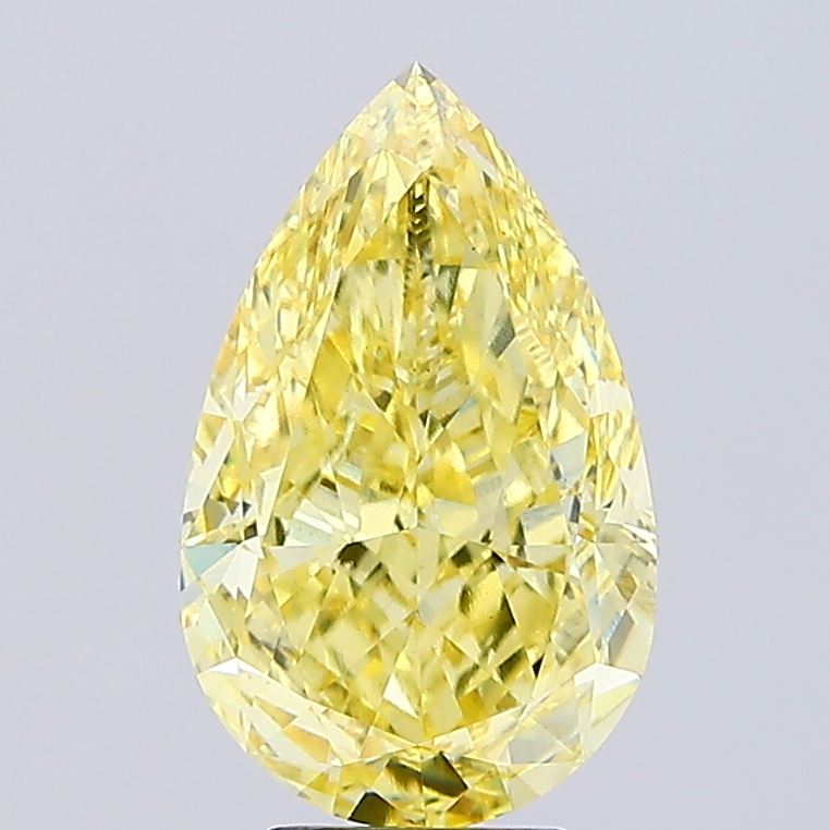 6.01ct Pear Fancy Intense Yellow VS2 IGI