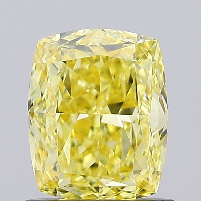 0.91ct Cushion Fancy Vivid Yellow VS1 IGI