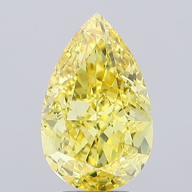 5.52ct Pear Fancy Vivid Yellow VS1 IGI