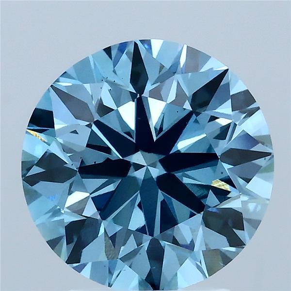 3.00ct Round Lab-Grown Diamond · Fancy Vivid Blue/VS1