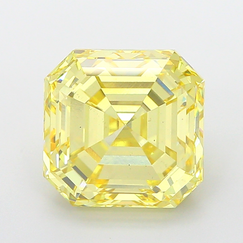 7.02ct Asscher Fancy Vivid Yellow VS2 IGI