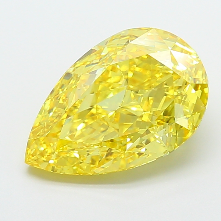 Pear 7.00ct Fancy Vivid Yellow VS1
