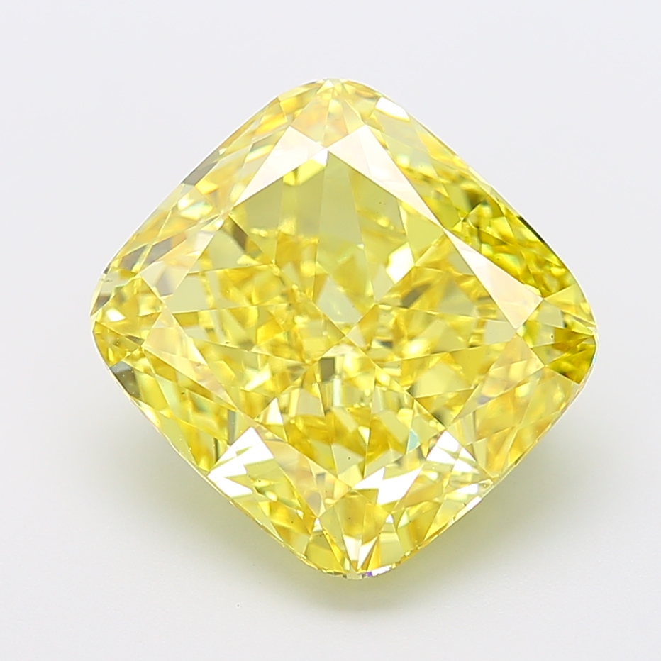 Cushion 10ct Fancy Vivid Yellow VS1