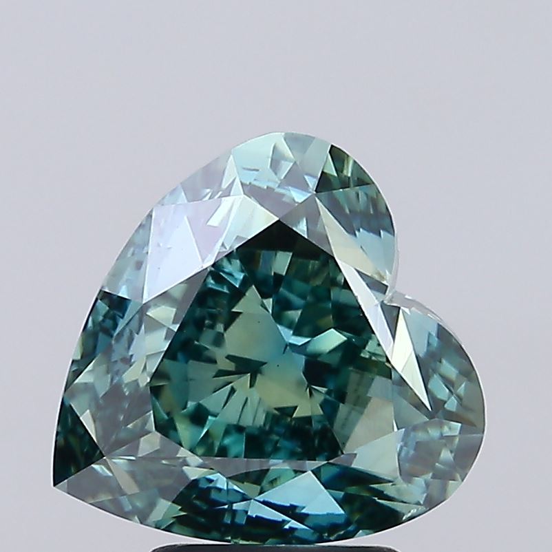 Heart 5.08ct Fancy Vivid Green VS2