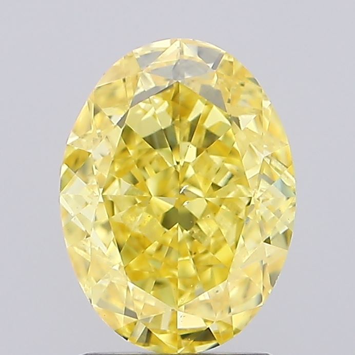 2.01ct Oval Fancy Vivid Yellow VS2 IGI
