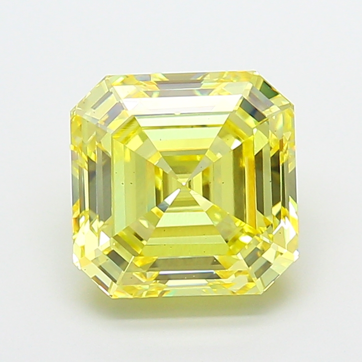 Asscher 4.63ct Fancy Intense Yellow VS2