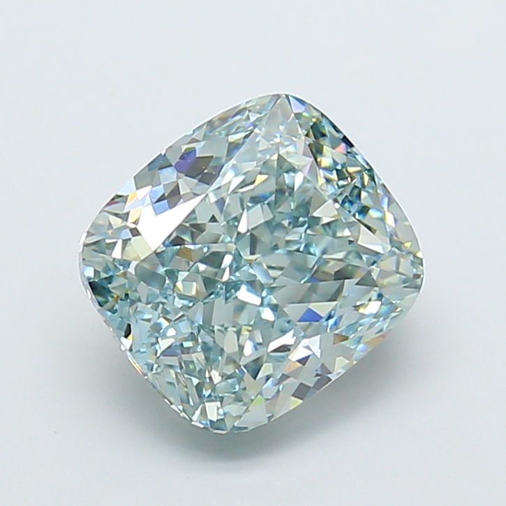 Cushion 4.97ct Fancy Green VVS2