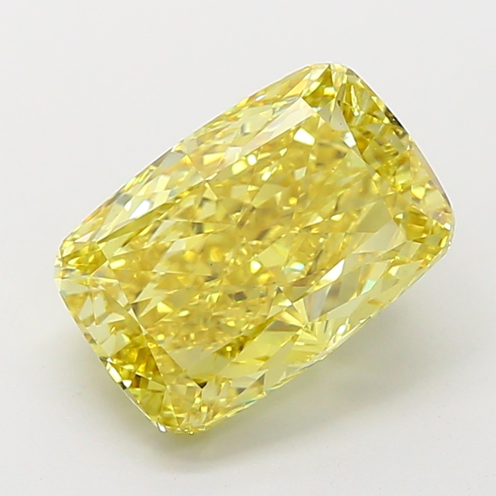 Cushion 5.03ct Fancy Vivid Yellow VS2