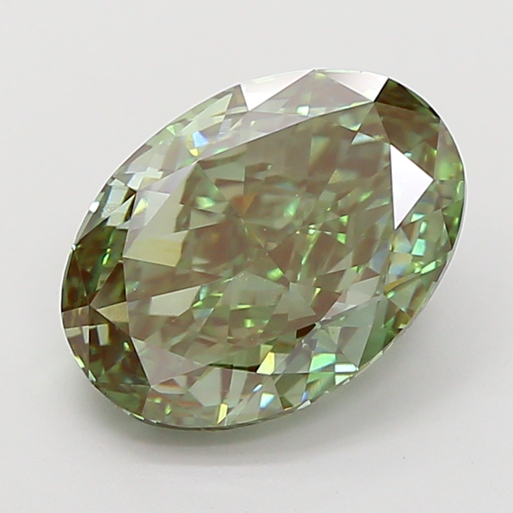 Oval 5.03ct Fancy Vivid Green VS1