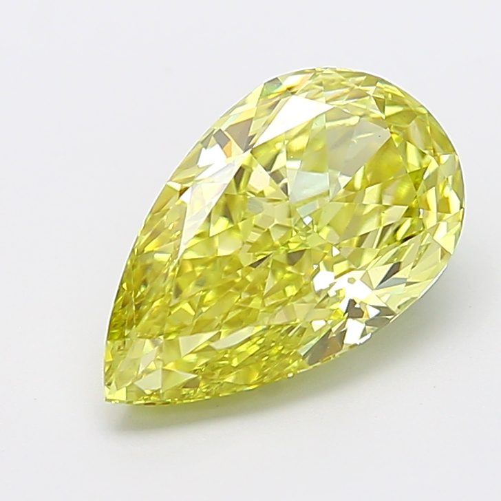 Pear 4.09ct Fancy Intense Yellow VS1