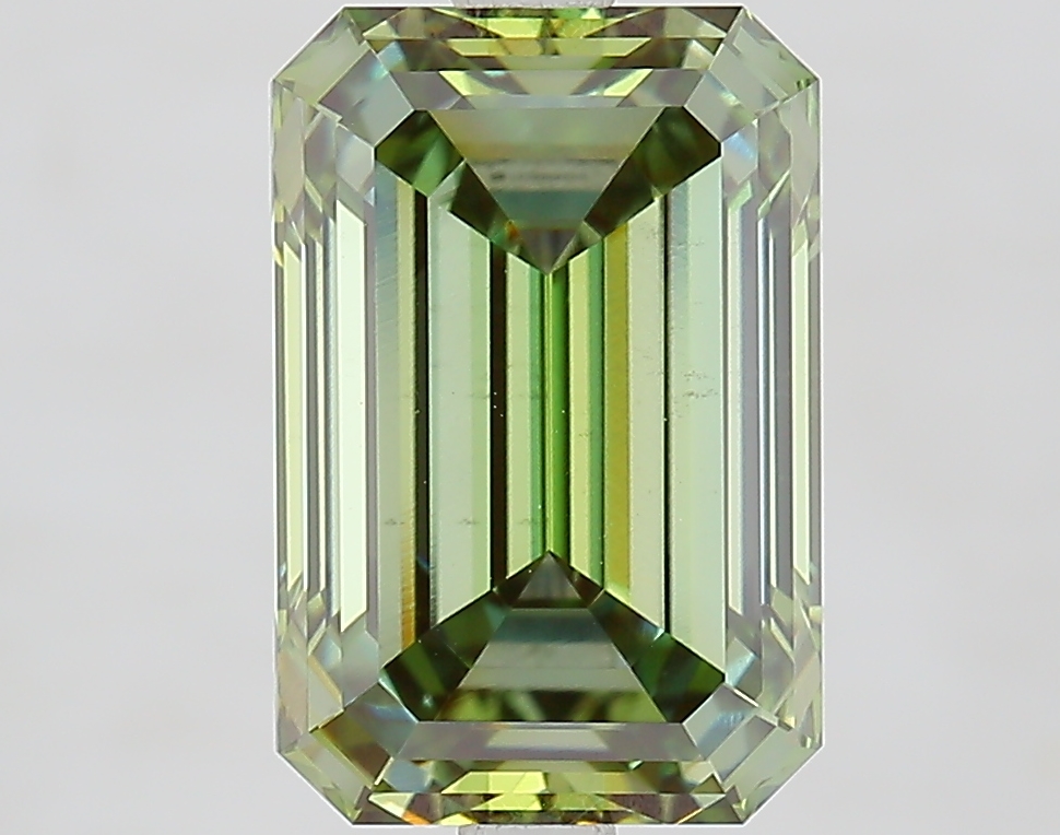 Emerald cut 4.08ct Fancy Vivid Green VS1