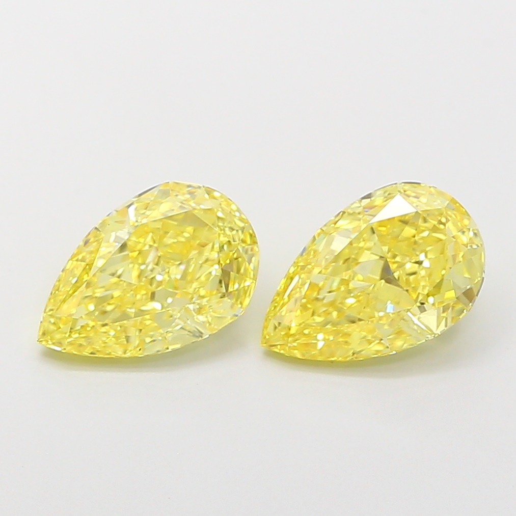 1.58ct Pear Fancy Vivid Yellow VS2 IGI