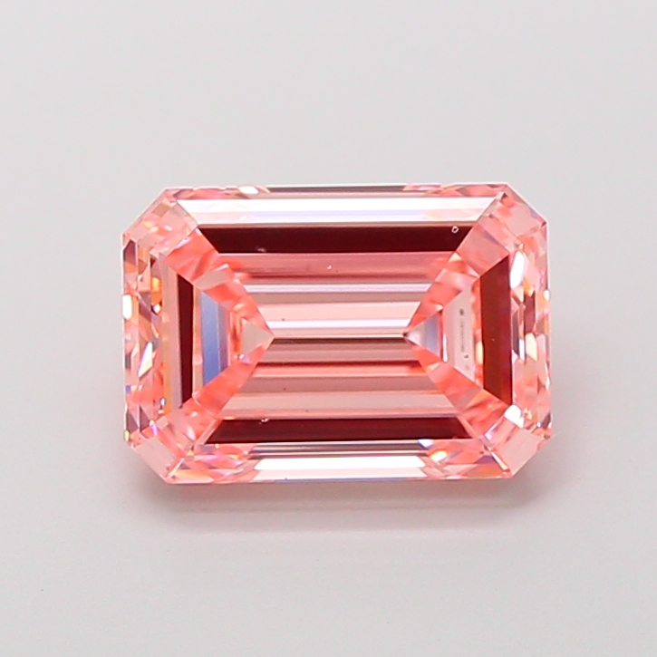 Emerald cut 4.02ct Fancy Intense Pink VS2
