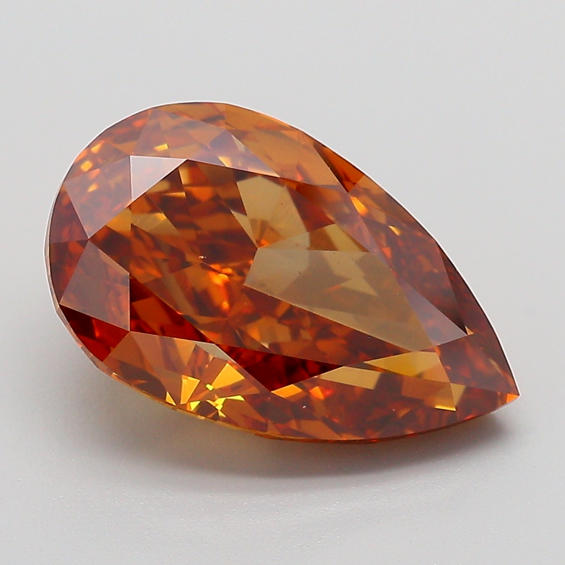 Pear 5.15ct Fancy Vivid Brownish Orange VVS2