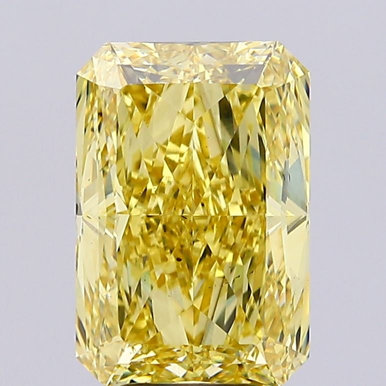 5.07ct Radiant Fancy Intense Yellow VS2 IGI
