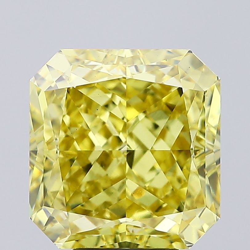 6.52ct Radiant Fancy Vivid Yellow VS2 IGI